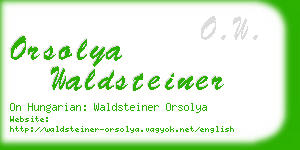 orsolya waldsteiner business card